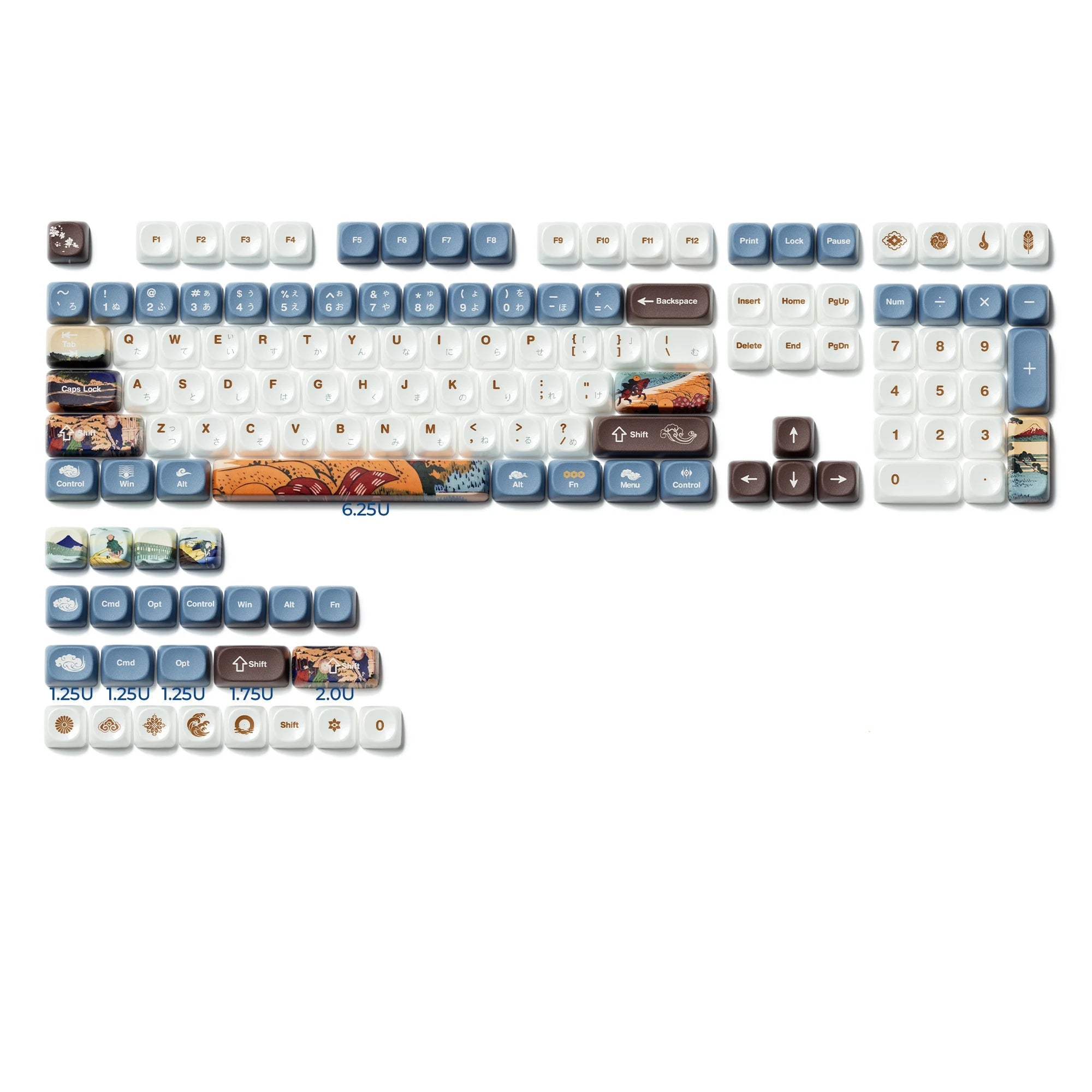 MOUNT FUJI Ceramic Glaze Keycap - full set layout