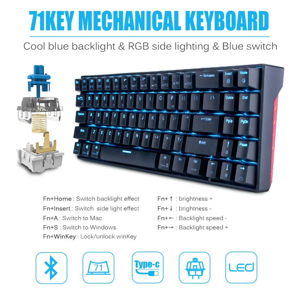 MERK71 Bluetooth/Wired Mechanical Keyboard - MillennialEngineers
